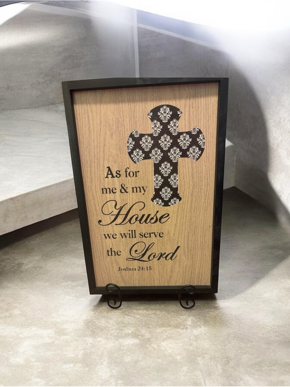 Faith-Inspired Wood Cross Wall Sign in Black